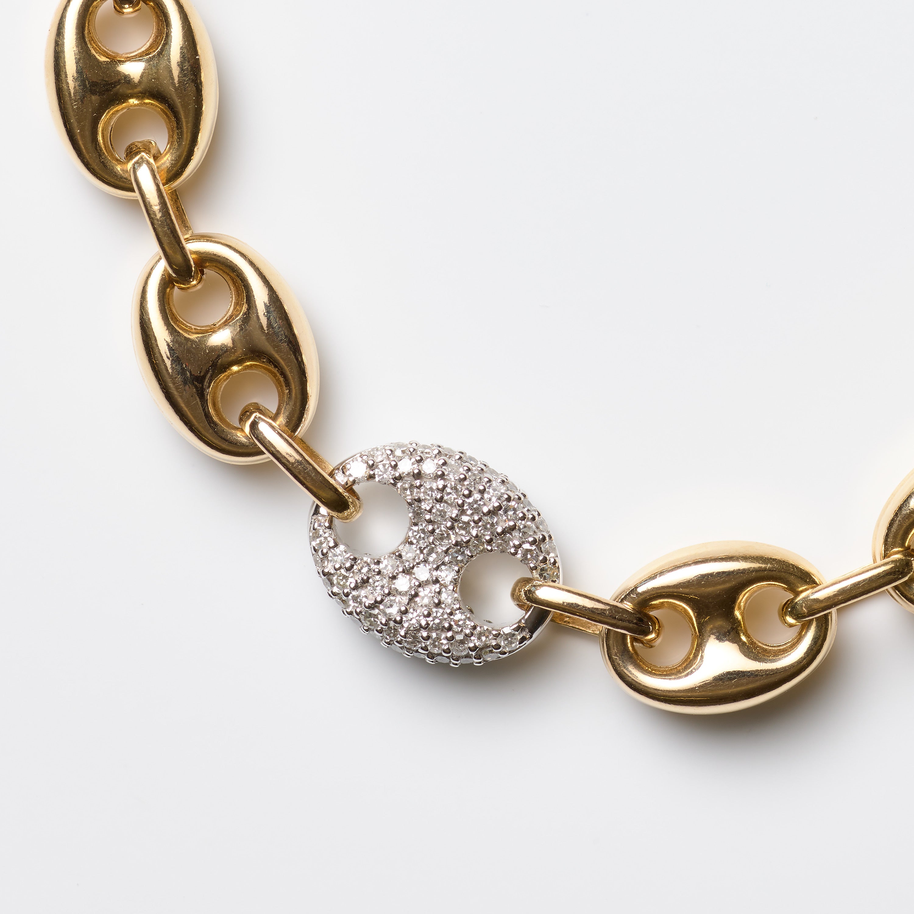 Pavé-Diamond Gucci Link Bracelet