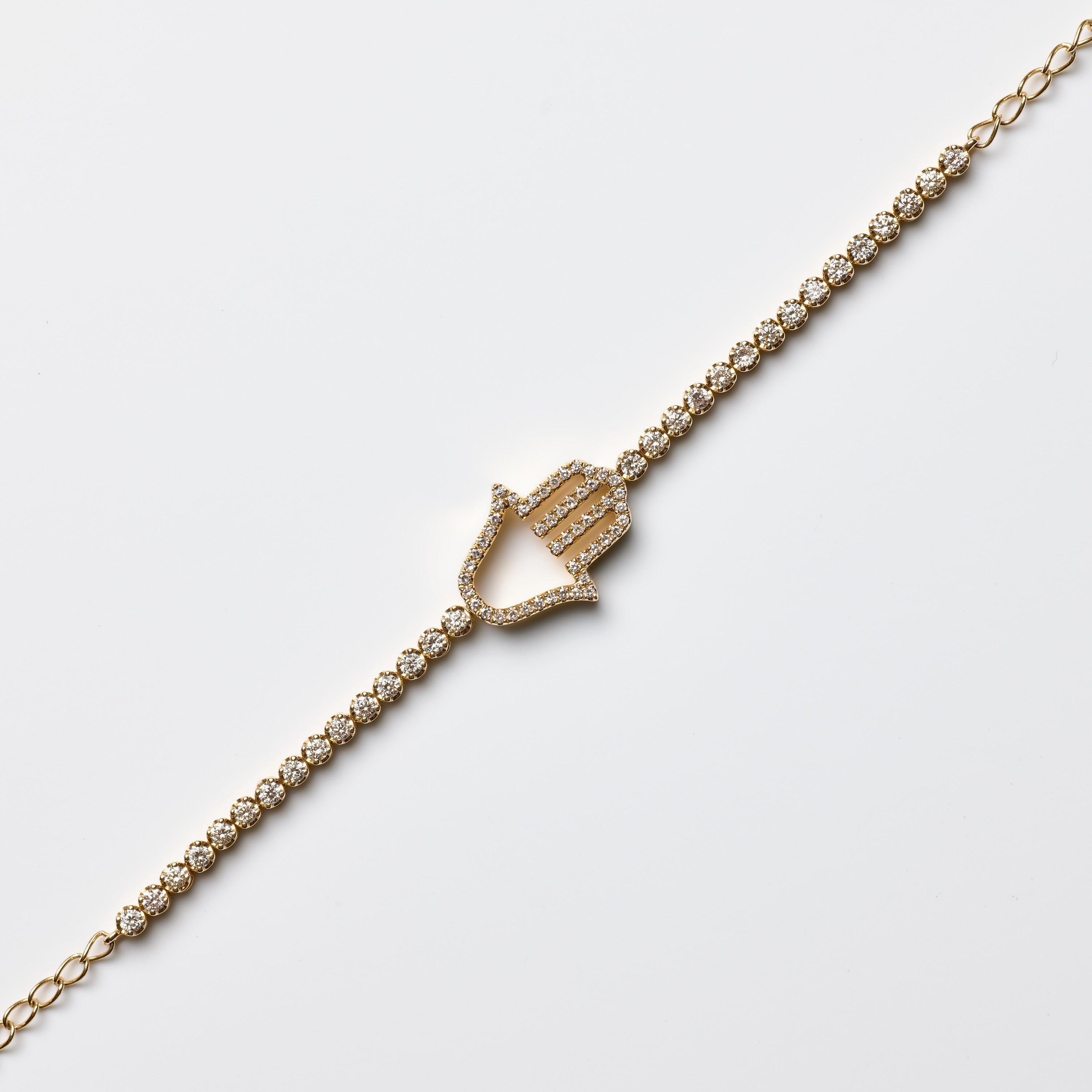 Pavé-Diamond Hamsa Bracelet