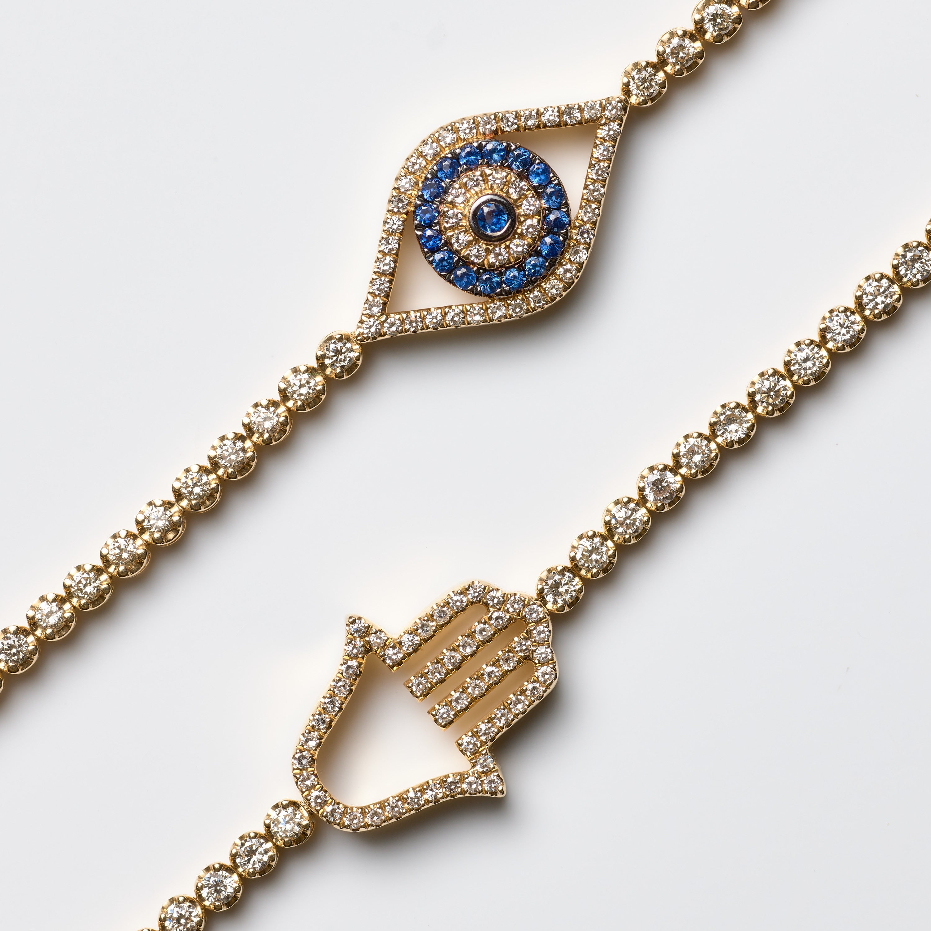 Pavé-Diamond Evil Eye Bracelet