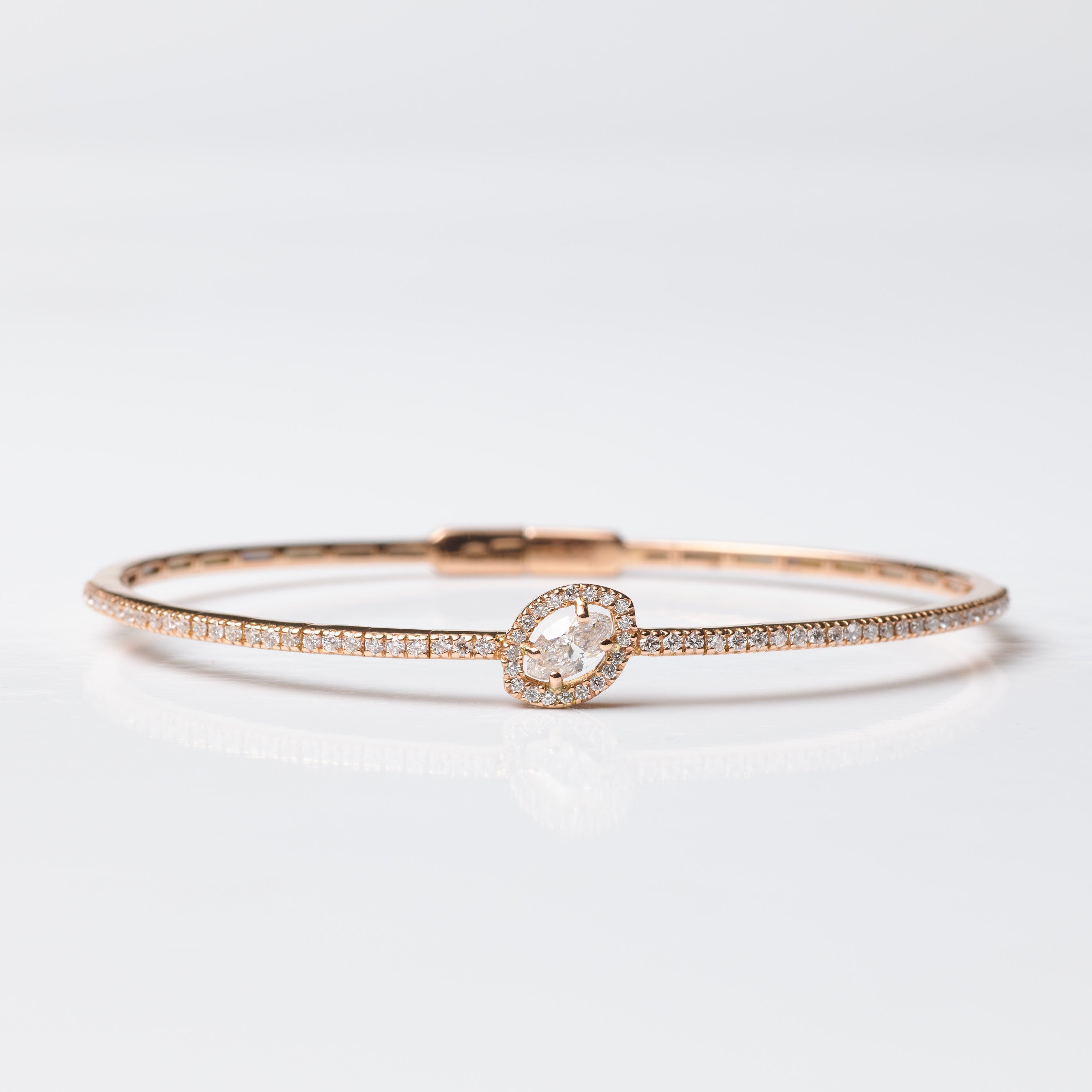 Diamond Marquise Halo Bangle