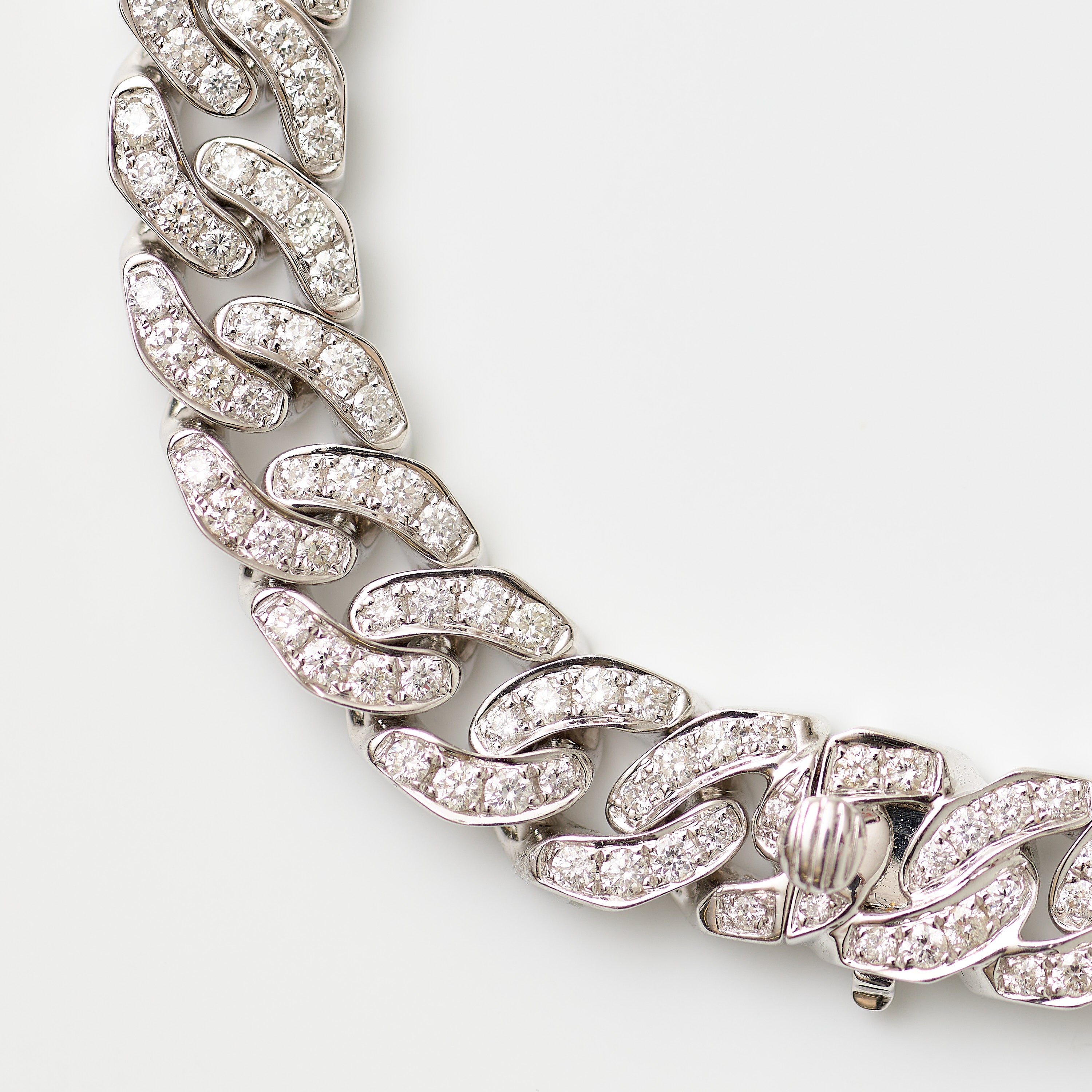 Flat Curb Diamond Link Bracelet