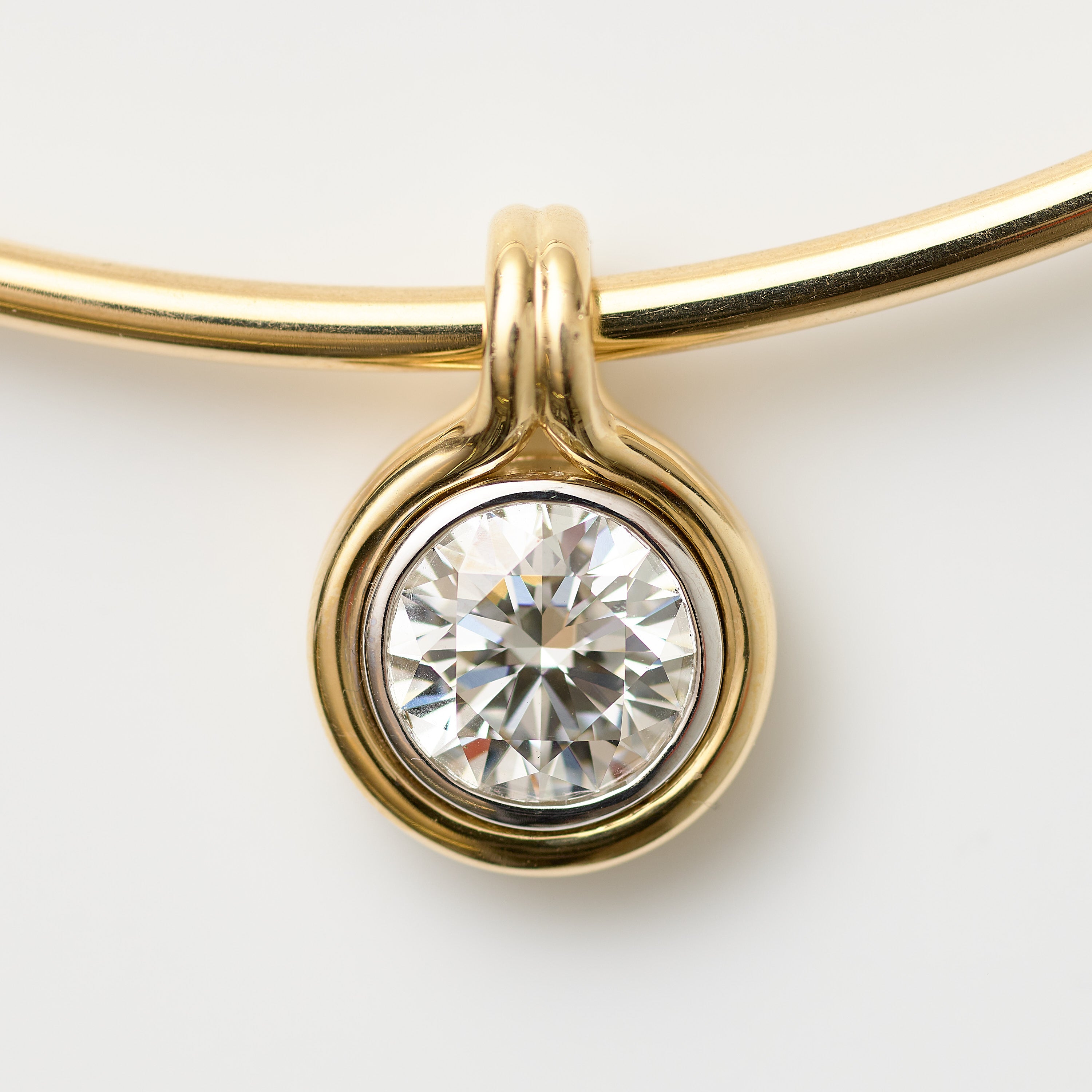 Double-Bezel Lab Diamond Torque Necklace