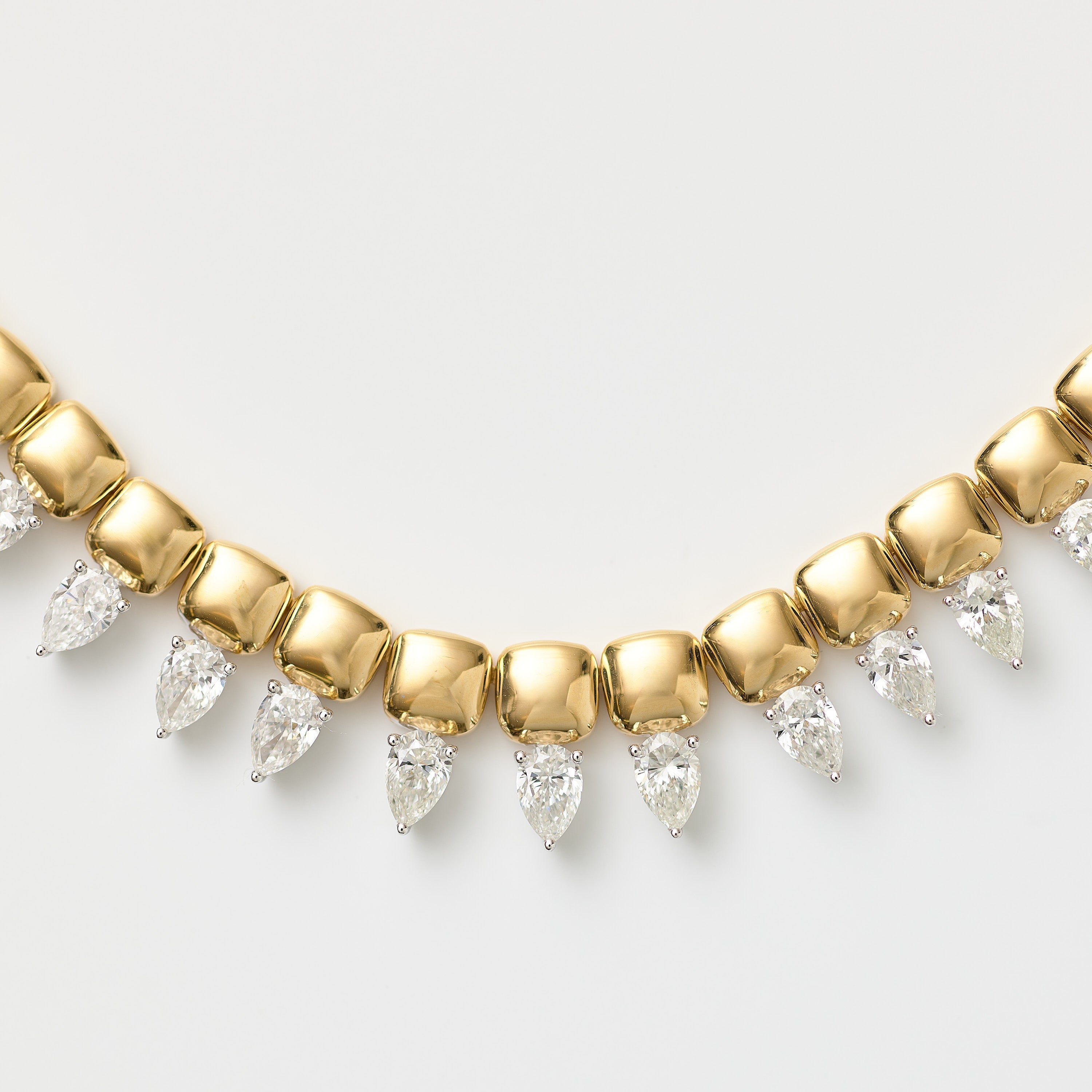 Pear Diamond Droplet Necklace