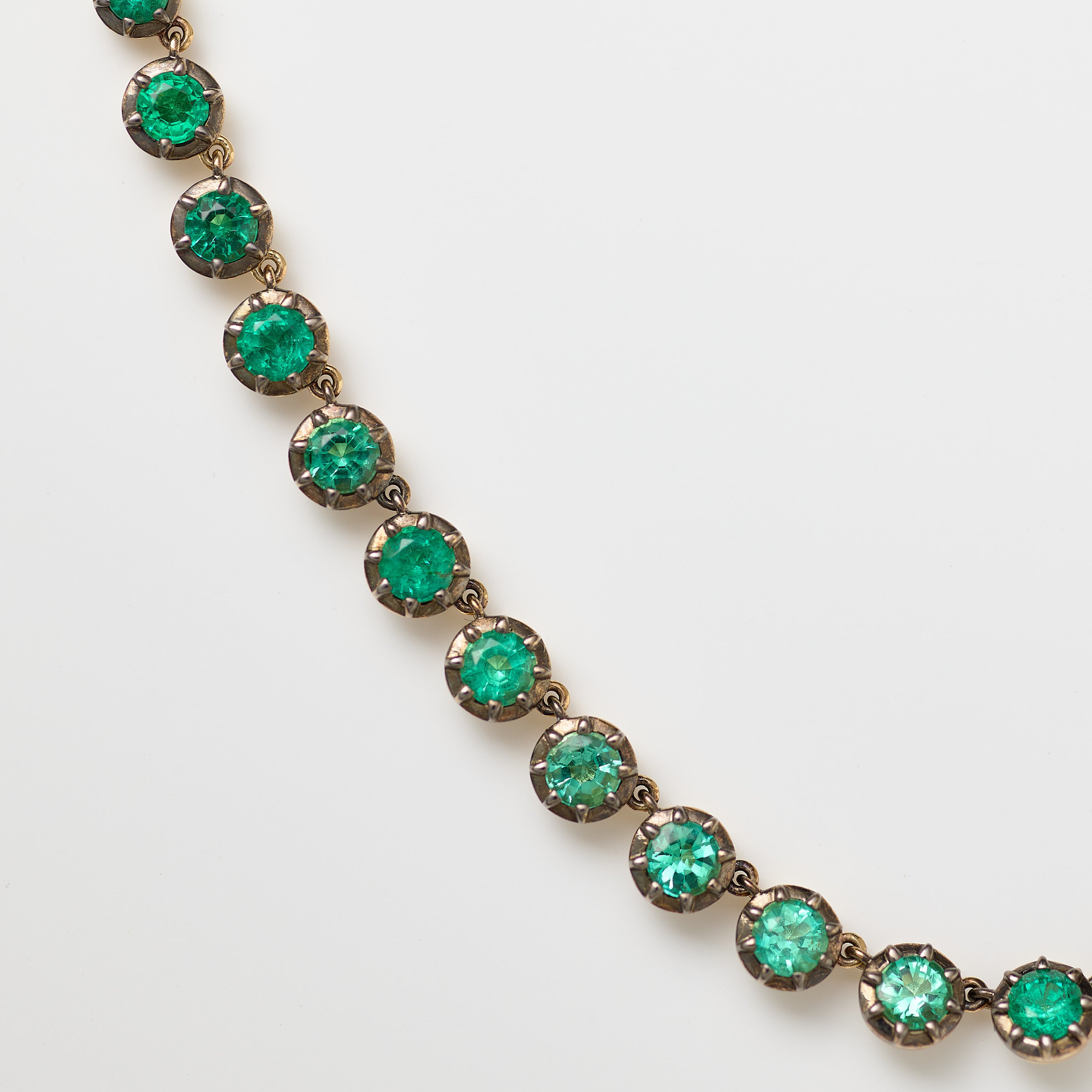 Collet-Set Emerald Necklace