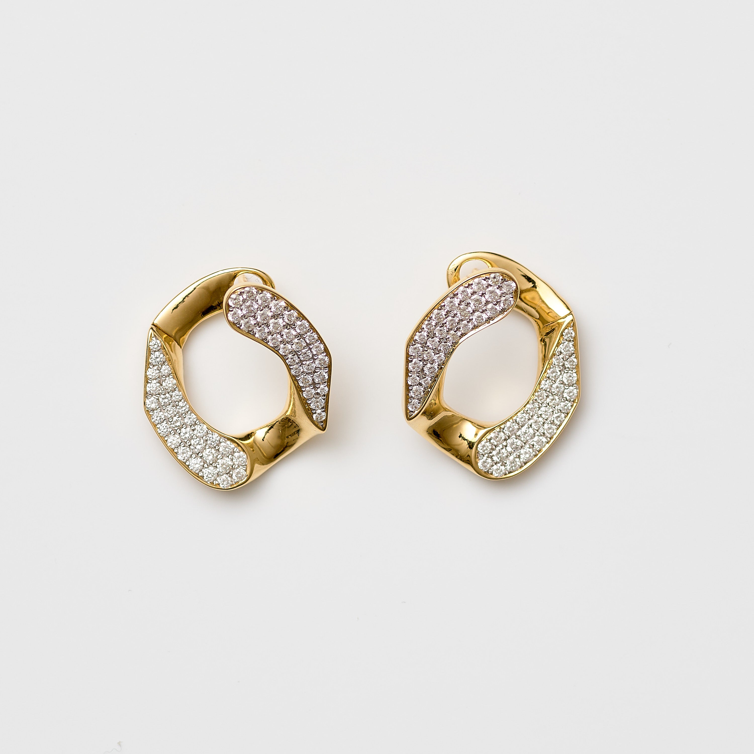 Pavé Diamond Link Earrings