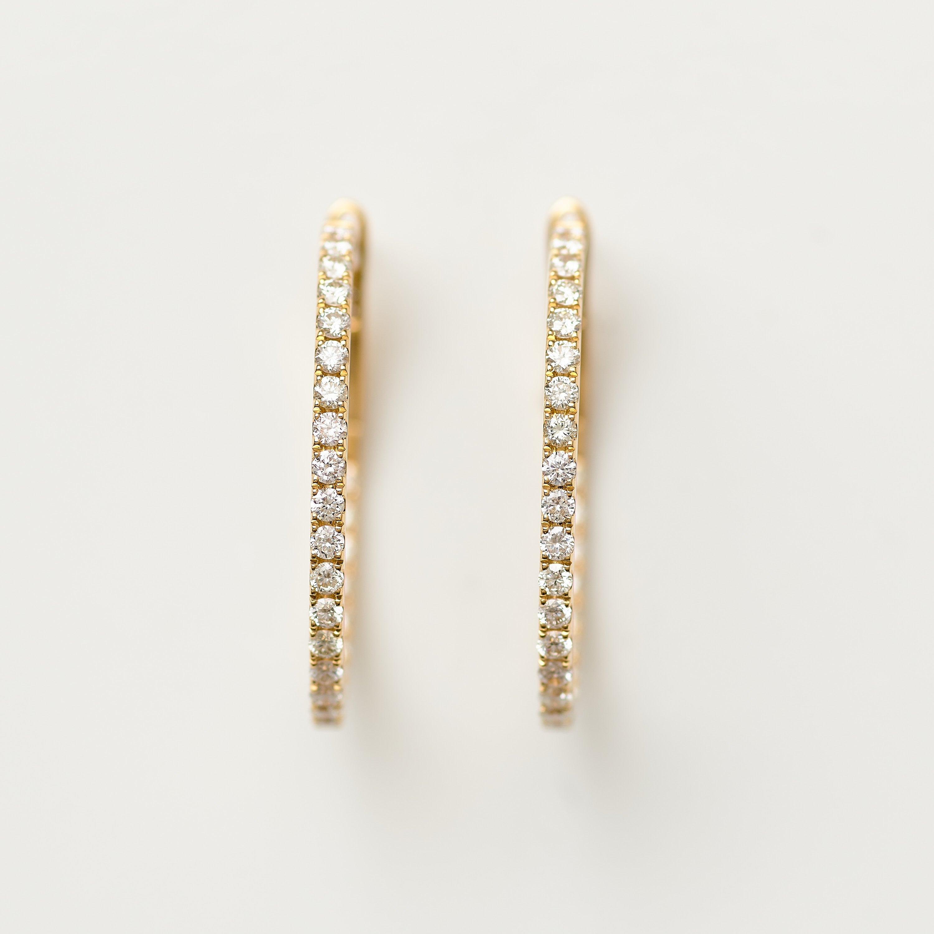 Oval Diamond Hoops