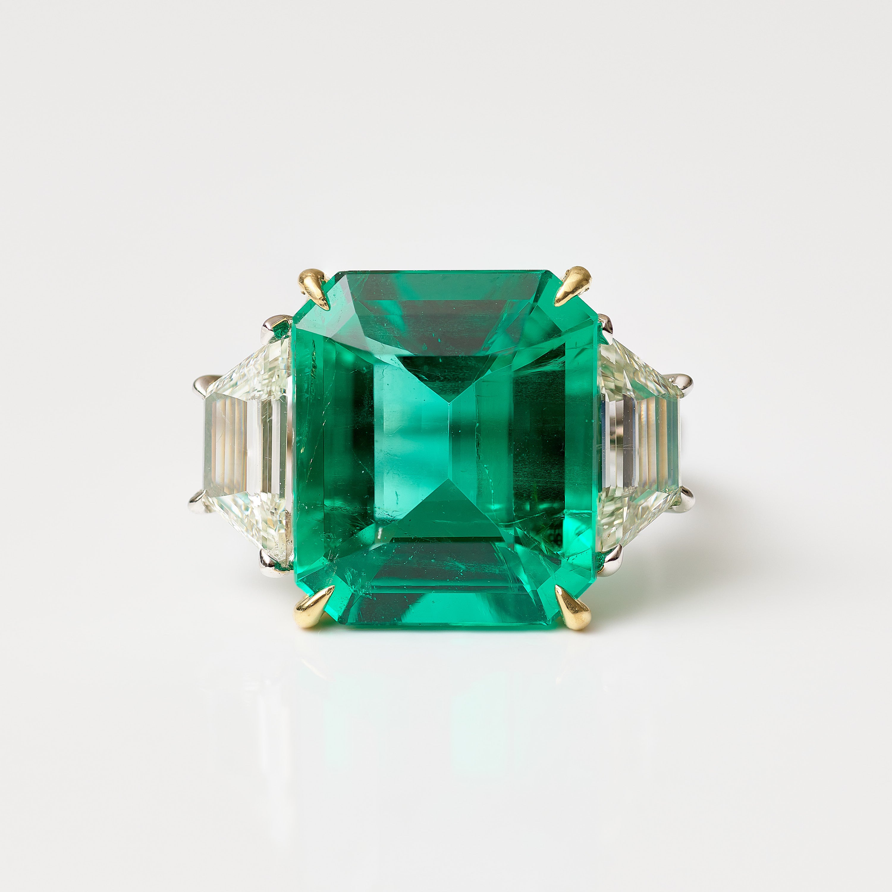 Three-Stone Emerald & Diamond Ring