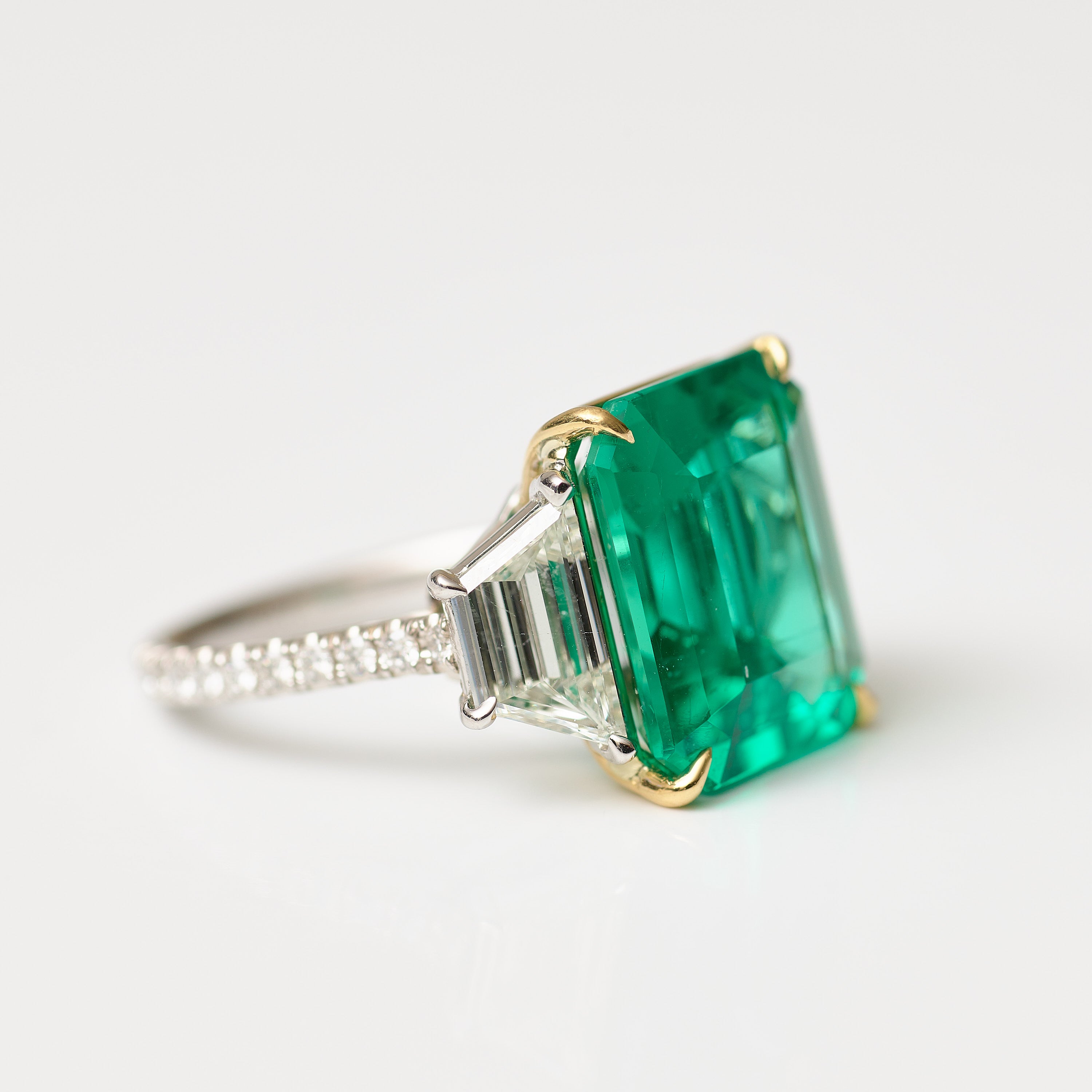 Three-Stone Emerald & Diamond Ring