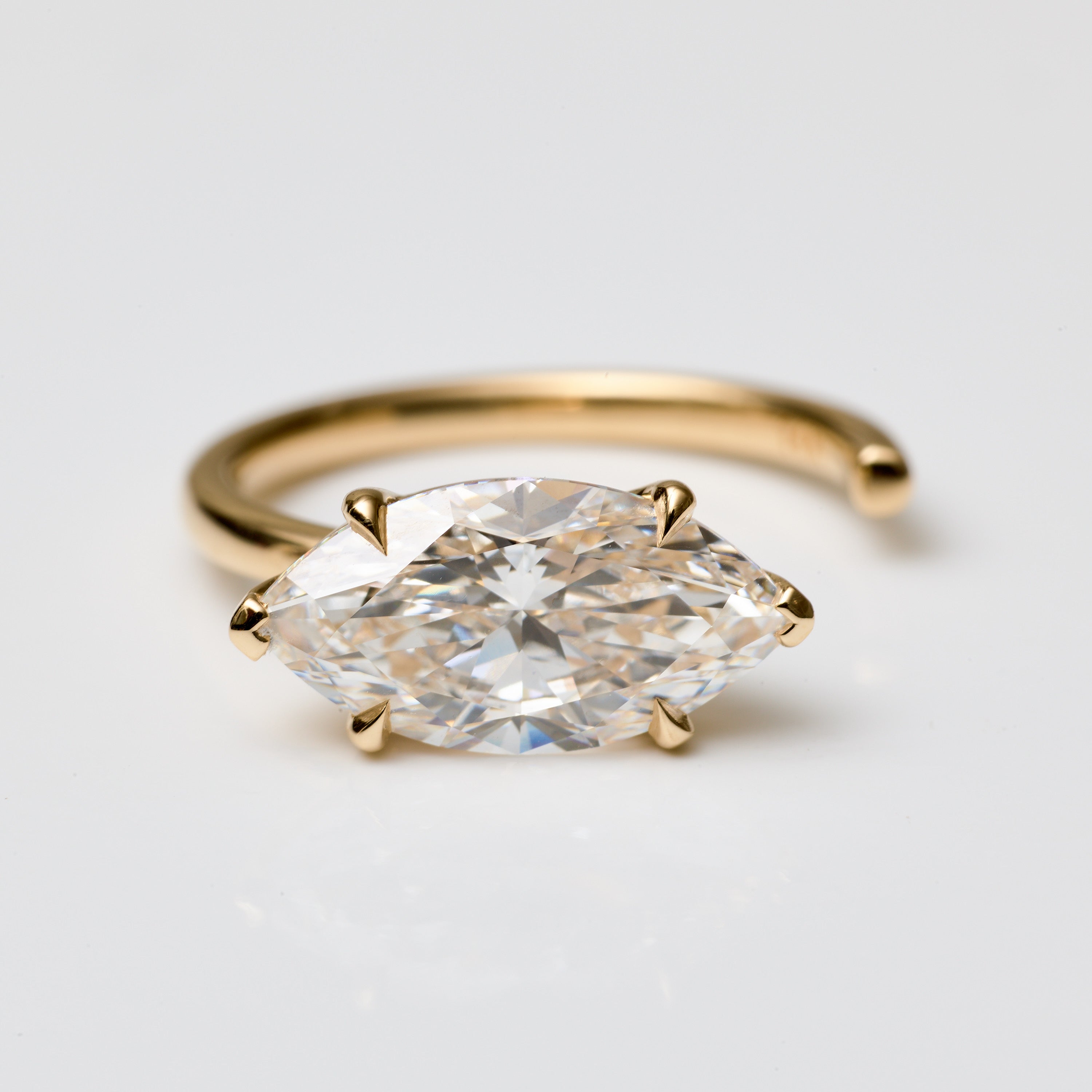 Marquise Lab Diamond Floating Ring