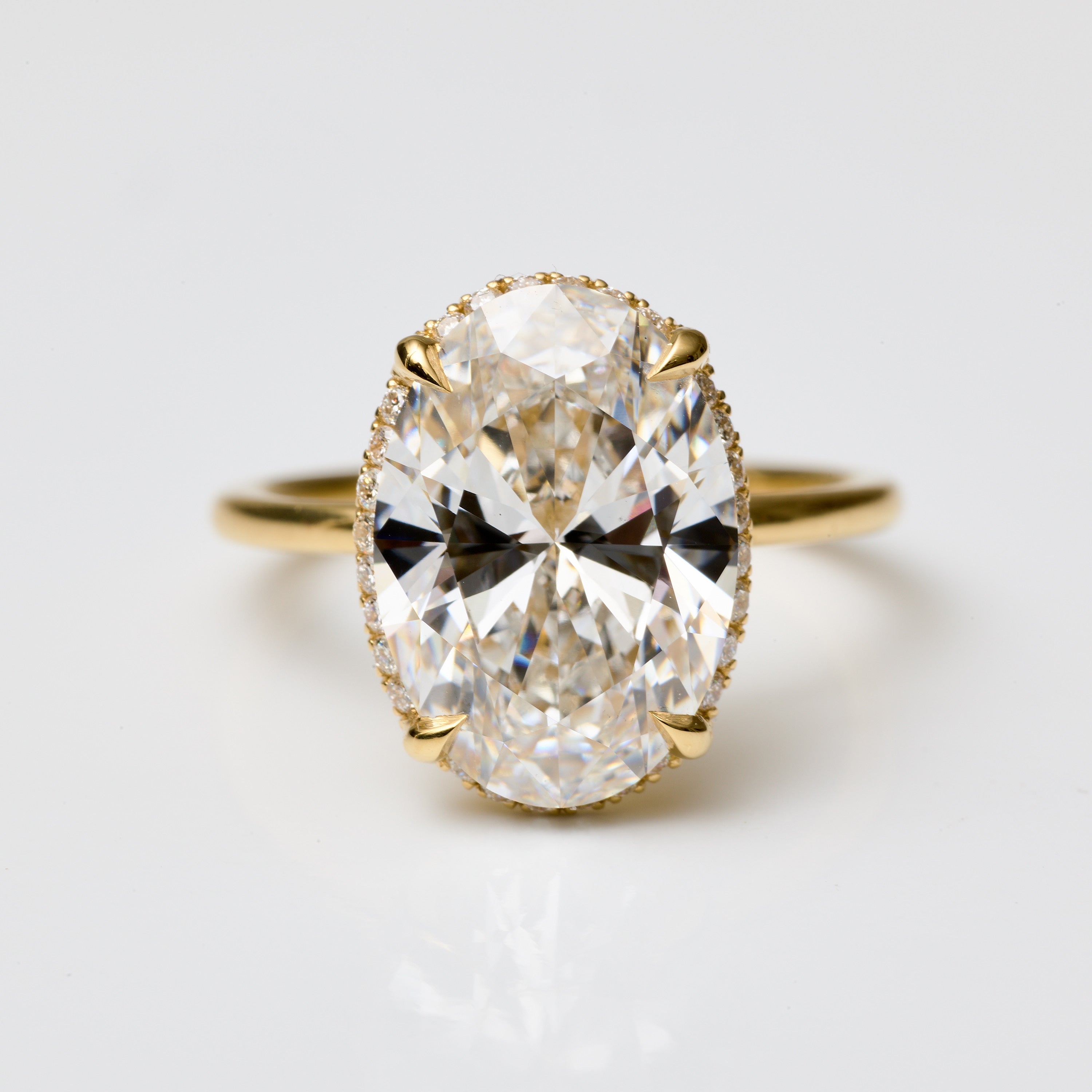 Oval Lab Diamond Hidden Halo Ring