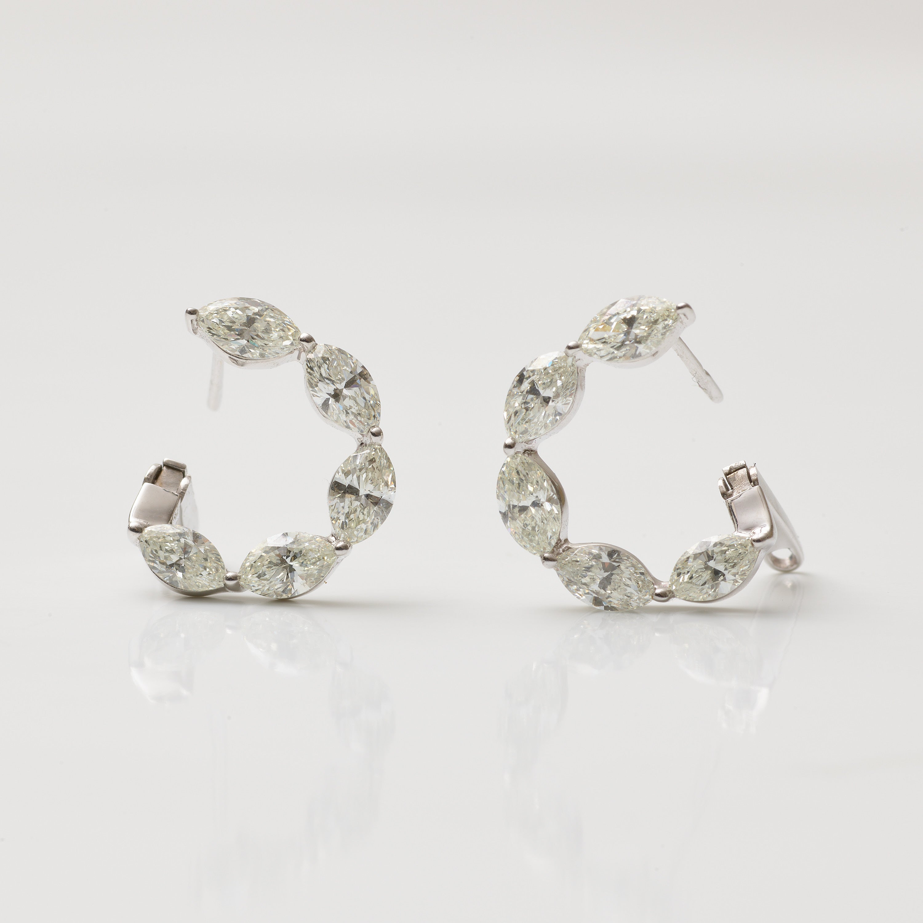 Marquise Spiral Diamond Earrings