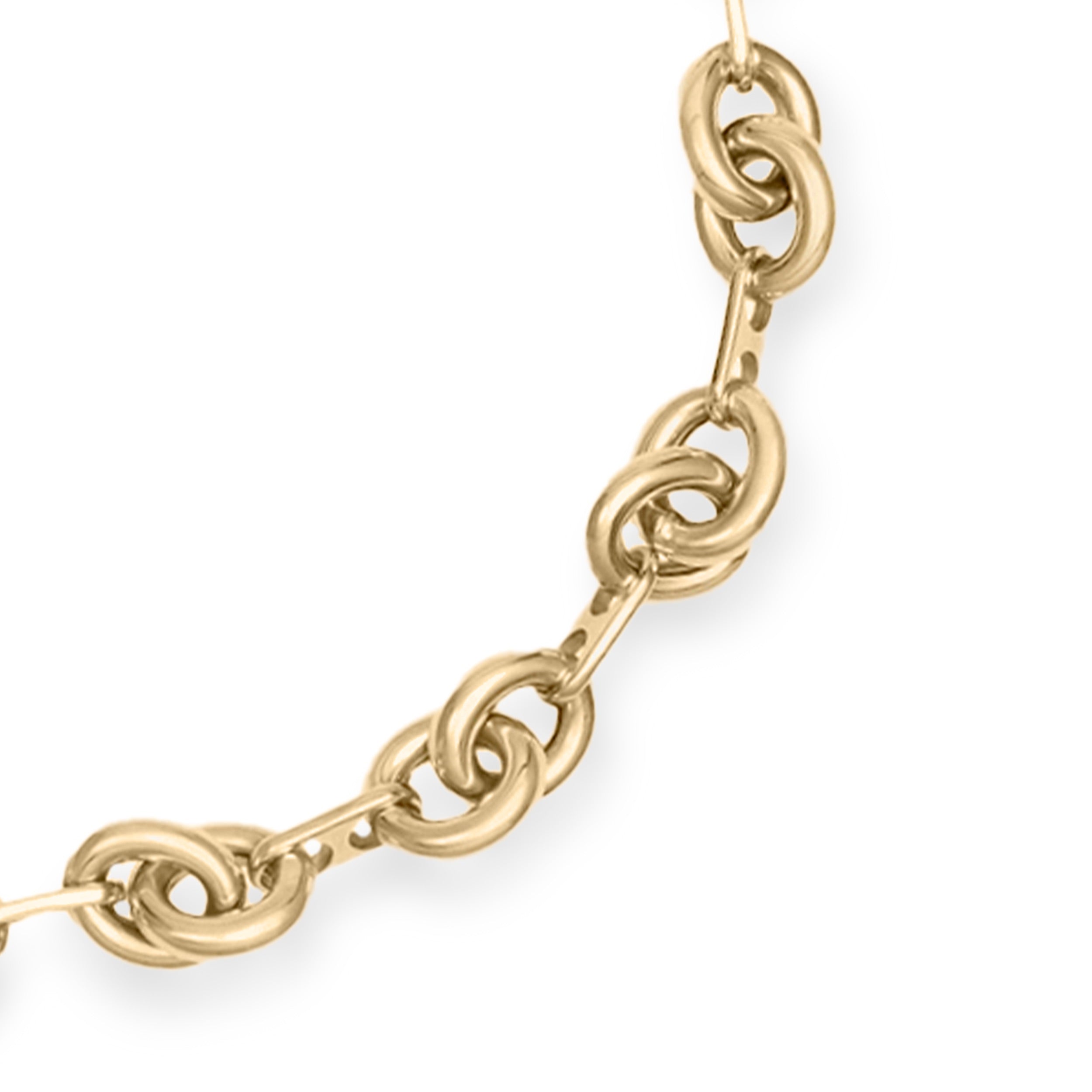 Ettore Yellow Gold Necklace with Round Criss-Cross Links